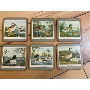 Vintage set of 6 Pimpernel Drink Coasters. Ducks. Waterfowl. Made in England
